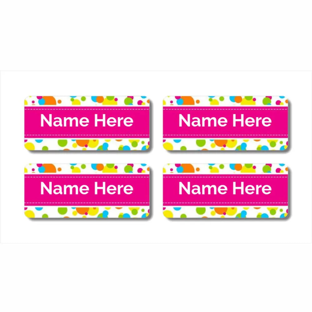Bubbles Rectangle Name Label Dinkleboo UK