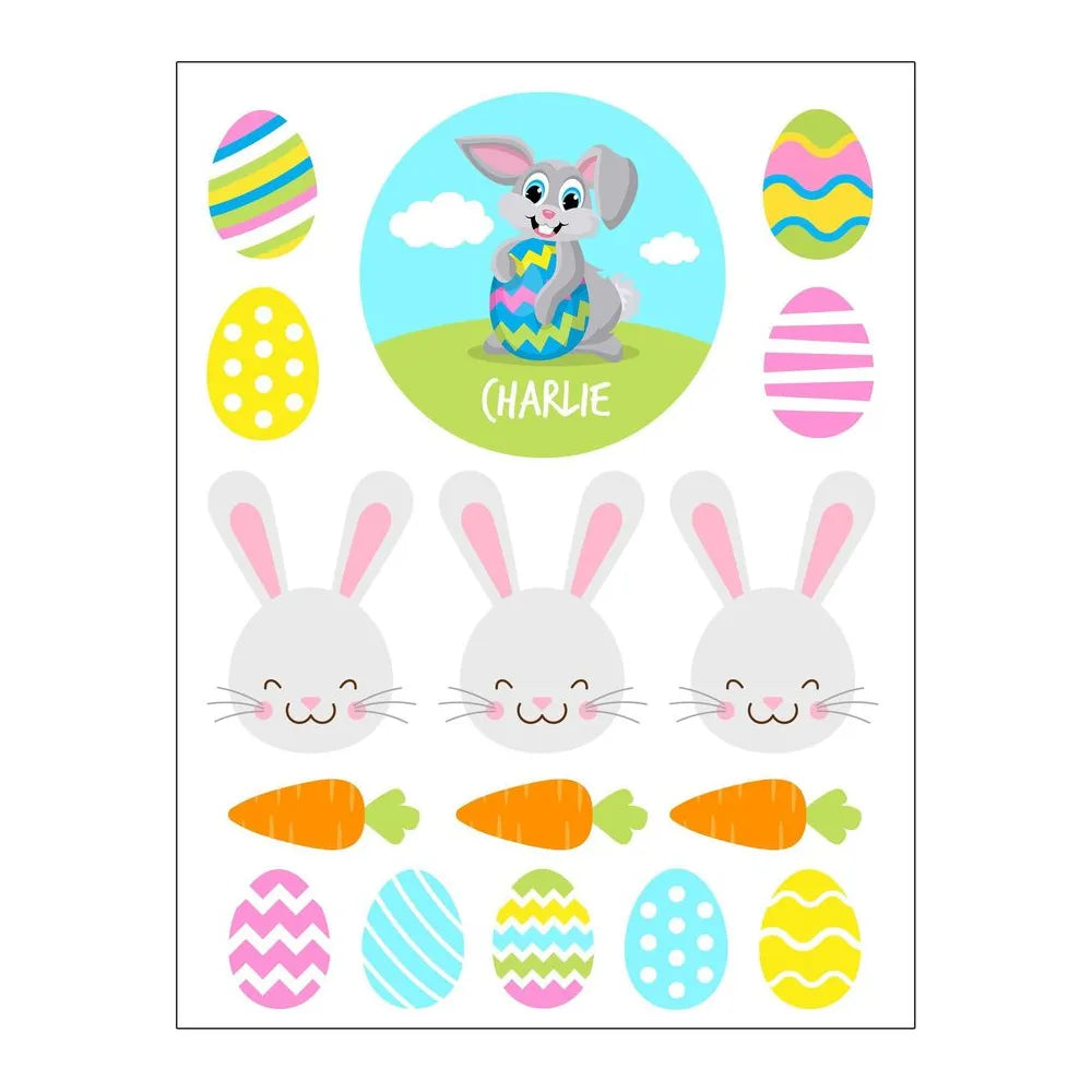 Grey Bunny Easter Stickers – Dinkleboo UK