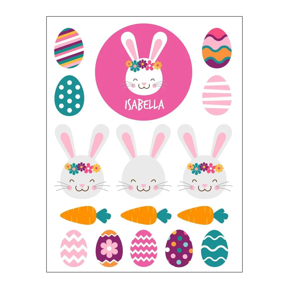 Pink Bunny Easter Stickers – Dinkleboo UK