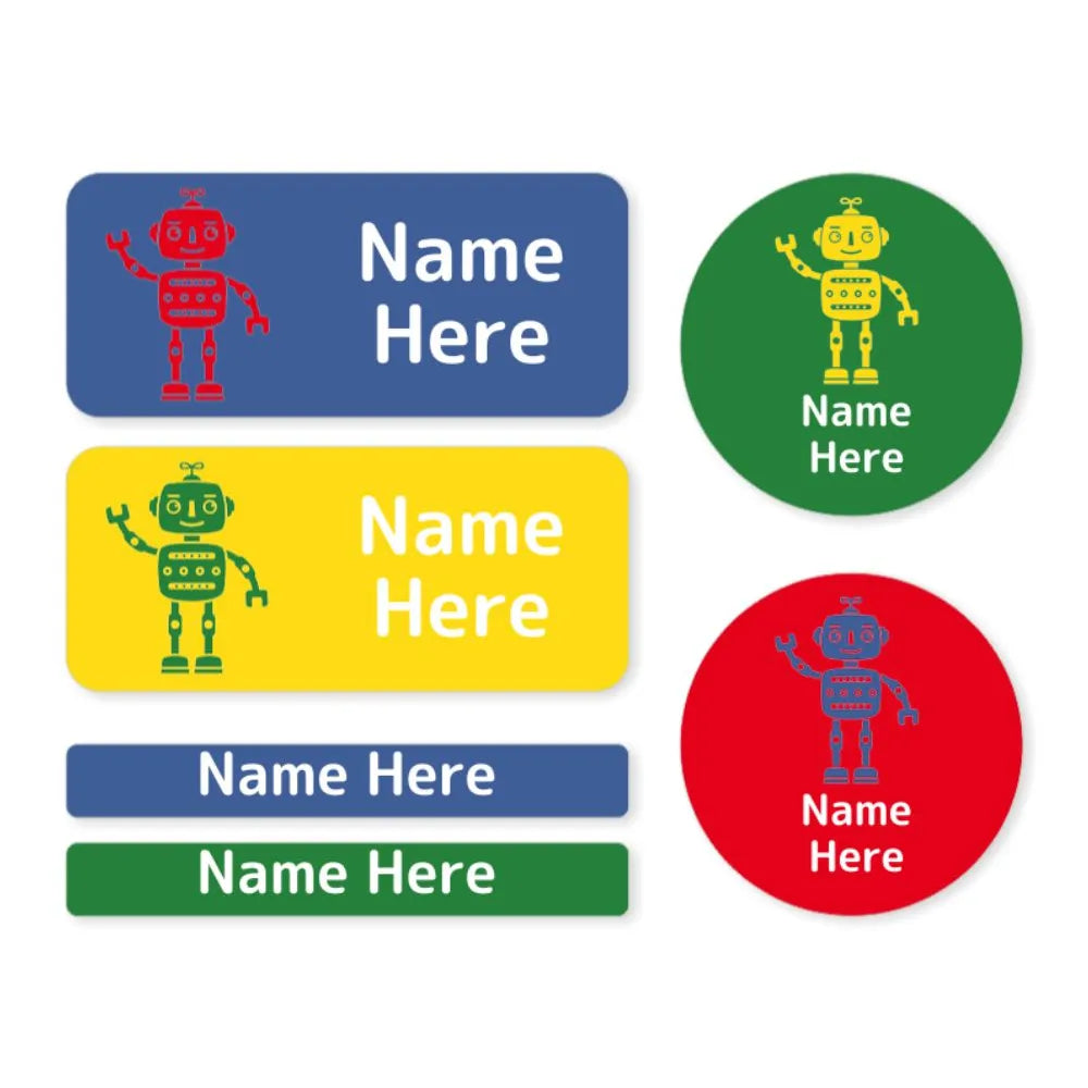 Robot Mixed Name Label Pack – Dinkleboo UK