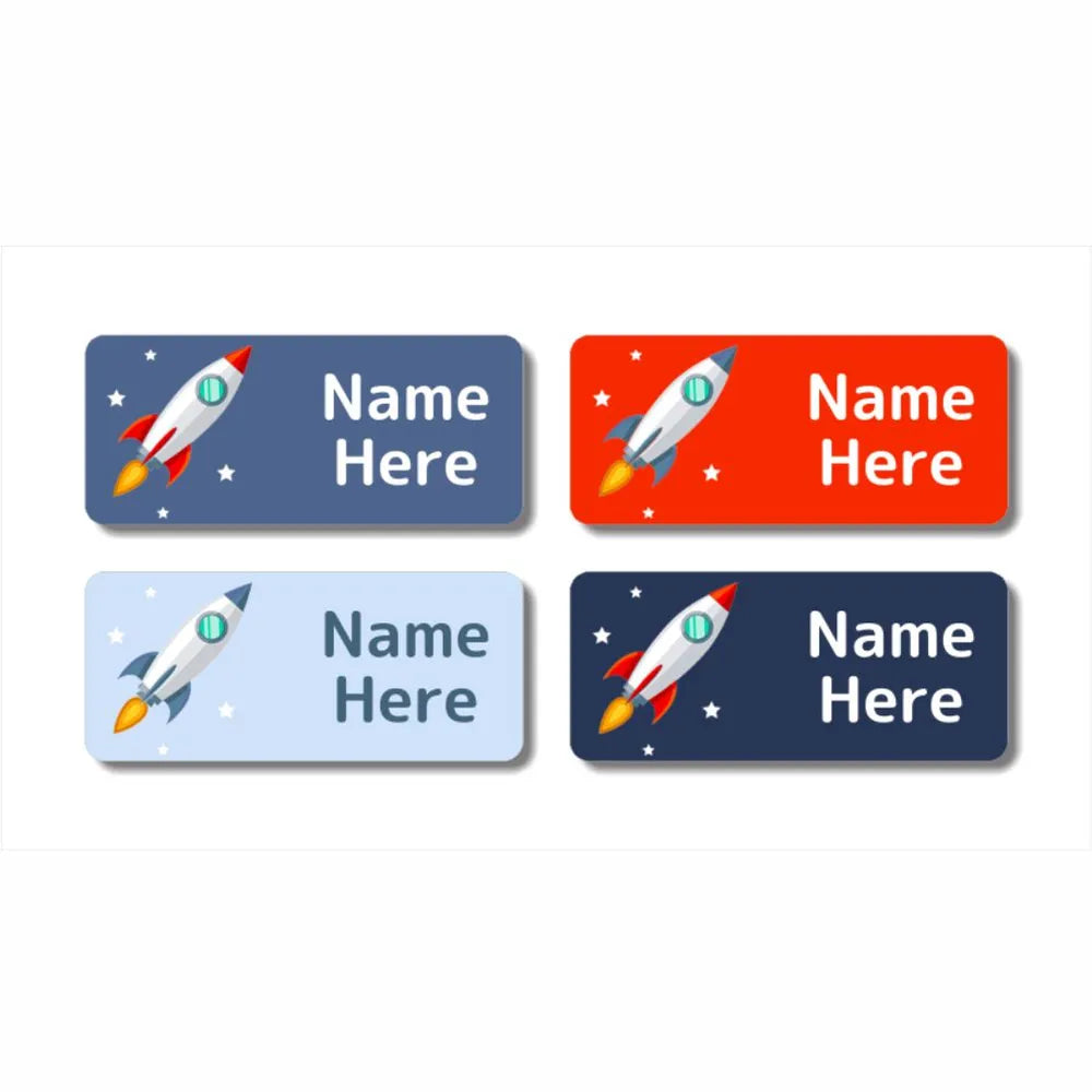Number Rockets Label Rockets Rectangle Name Label – Dinkleboo UK