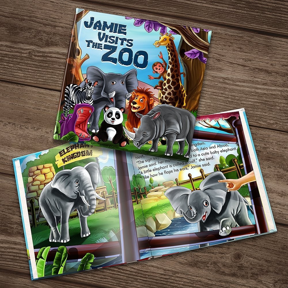 "Visits the Zoo" Personalised Story Book - enBase