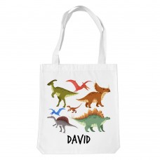 Dinosaur Design White Tote Bag