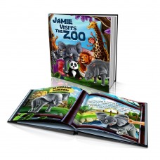 "Visits the Zoo" Personalised Story Book - enHC