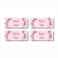 Flower Wreath Rectangle Name Labels