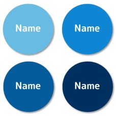 Multi Colour Round Name Label