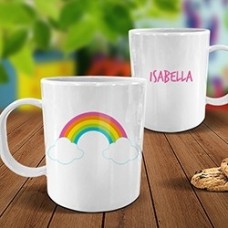 Rainbow White Plastic Mug